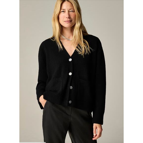 Women's J.Crew 100% Cashmere Patch-Pocket Cardigan Sweater size XL Quiet Luxury - Picture 1 of 6